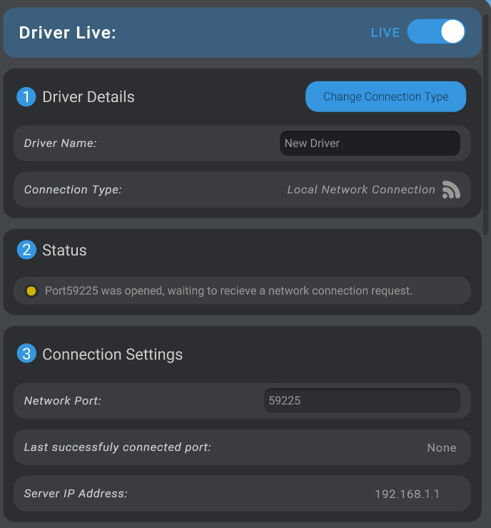 Screenshot: Using a Network Driver