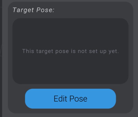 Screenshot: Creating and modifying target pose