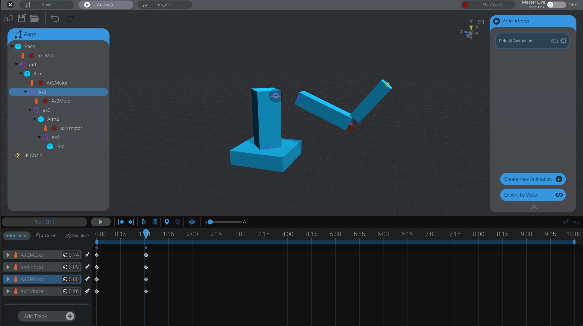 Screenshot: Locking on to an IK Target Position
