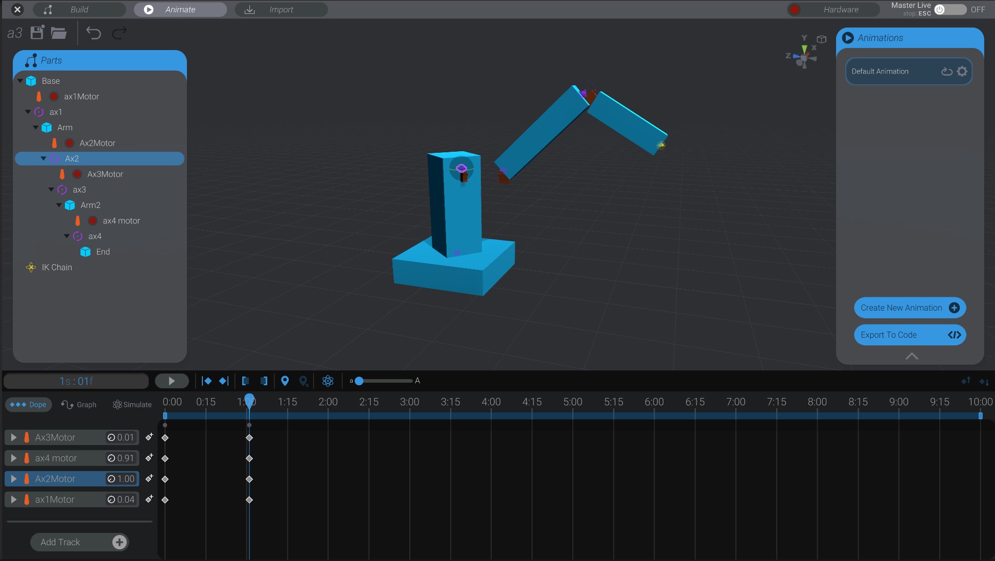 Screenshot: Locking on to an IK Target Position