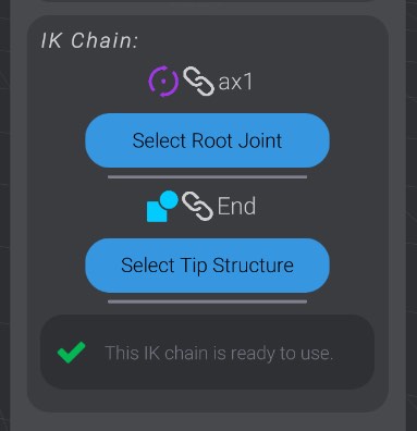 Screenshot: Setting up inverse kinematics