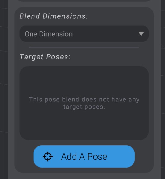 Screenshot: Adding Target Poses to Pose Blends