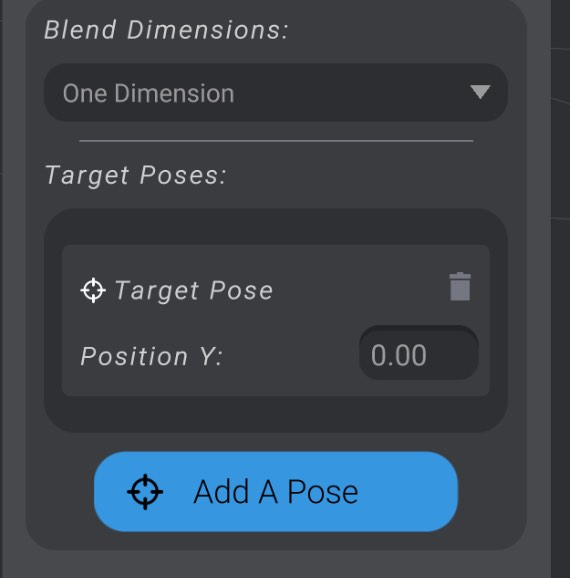 Screenshot: Adding Target Poses to Pose Blends