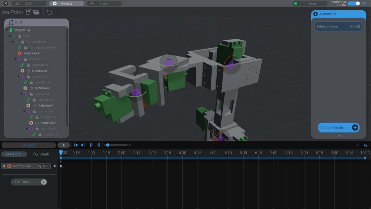Screenshot: Creating keyframes