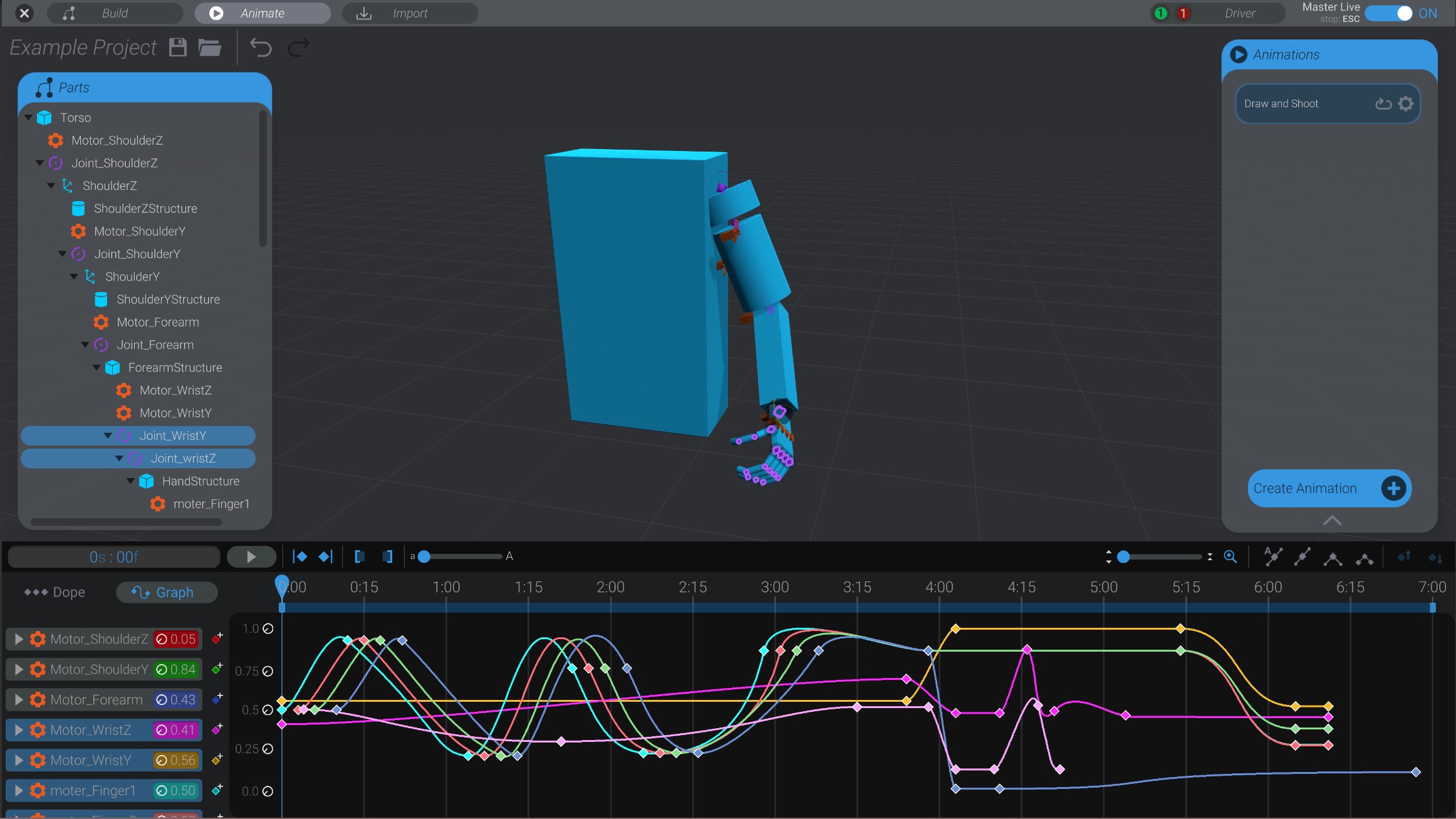 Screenshot: Showing and hiding graphs