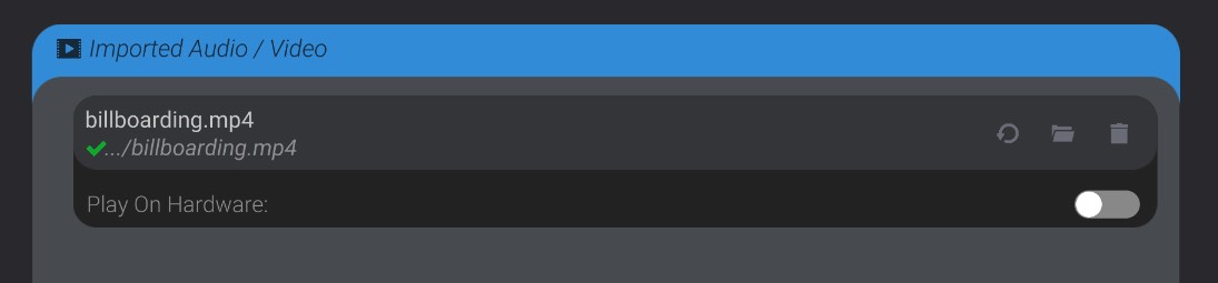 Screenshot: Importing audio and video