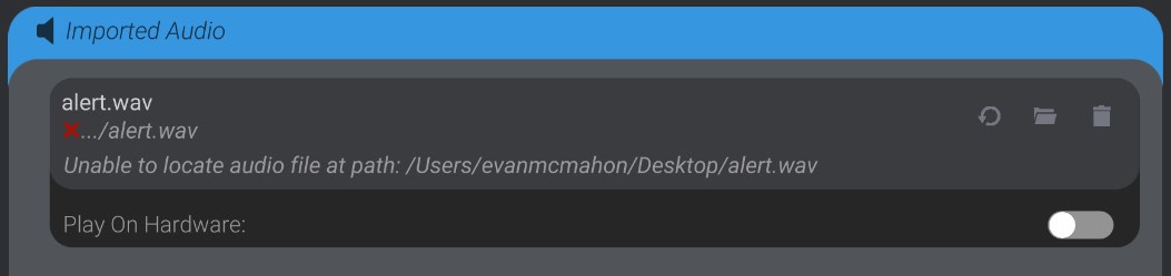 Screenshot: Missing or changing audio/video paths