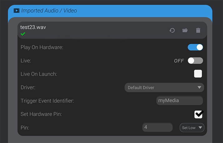 Media Event Configuration