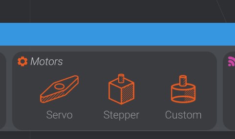Custom motor shown in the create part menu