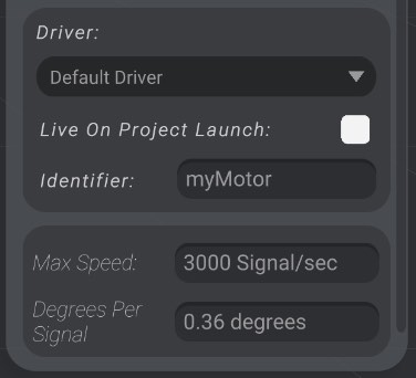 Custom motor configuration options