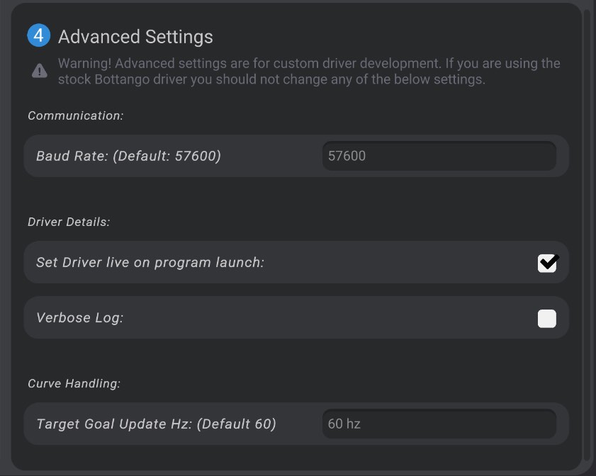 Screenshot: DYNAMIXEL U2D2 Driver Settings