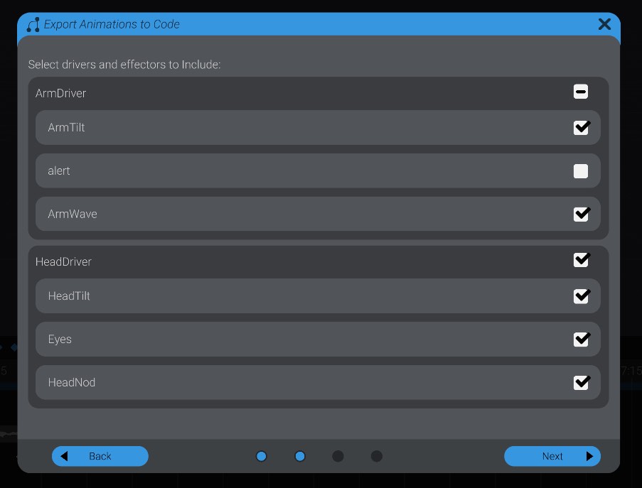Screenshot: Included Drivers and Effectors