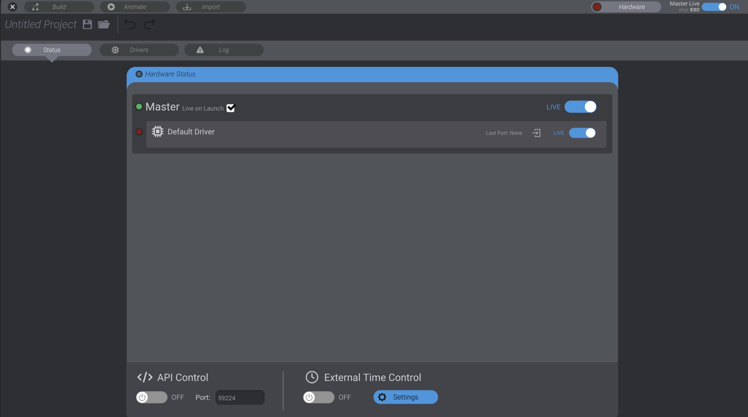 Screenshot: Enabling REST API control