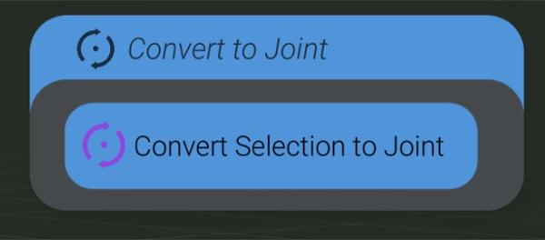 Screenshot: Converting points to joints