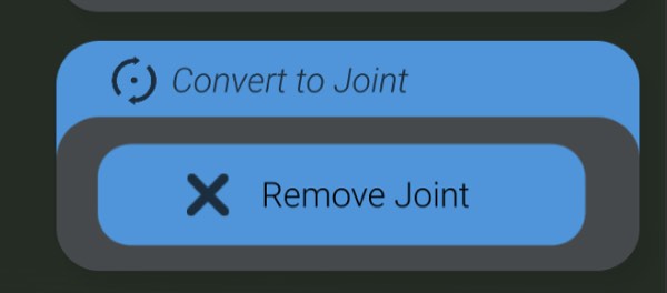 Screenshot: Converting points to joints