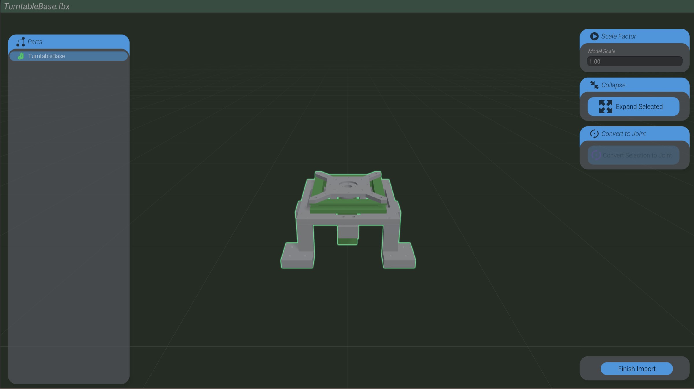 Screenshot: Import a model