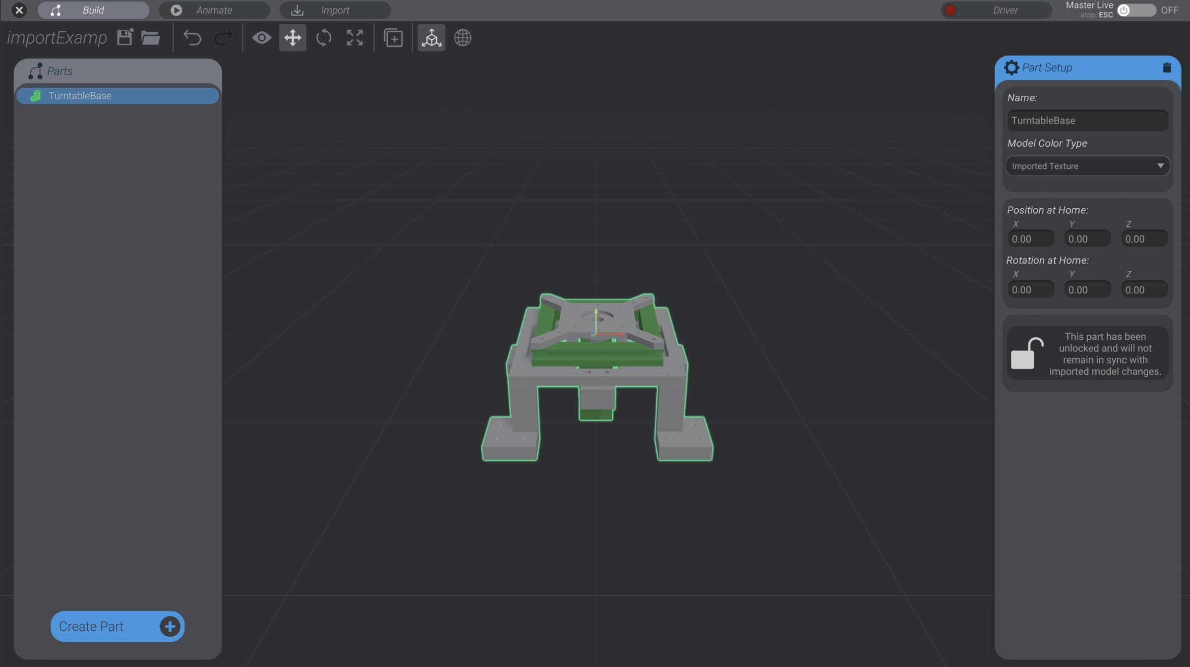 Screenshot: Create an instance of the model in your project
