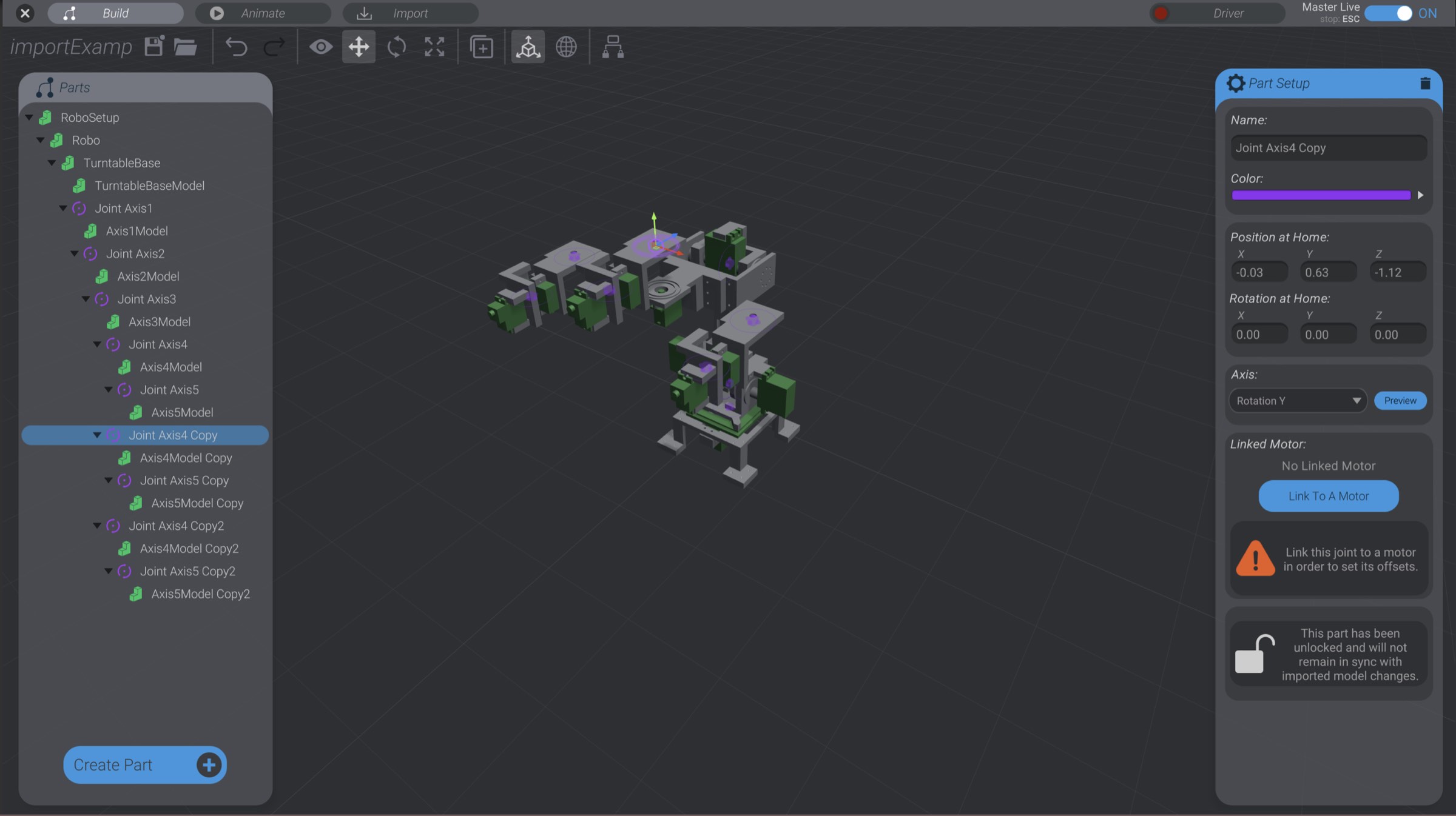 Screenshot: Desynchronizing a model