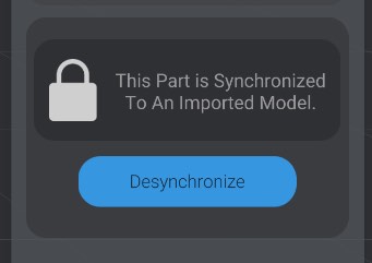 Screenshot: Keeping imported models synchronized