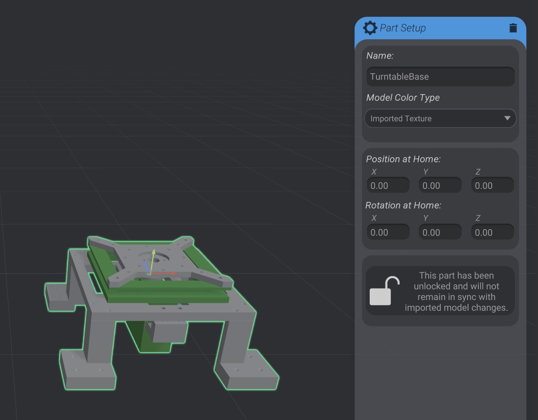 Screenshot: Model texture and color