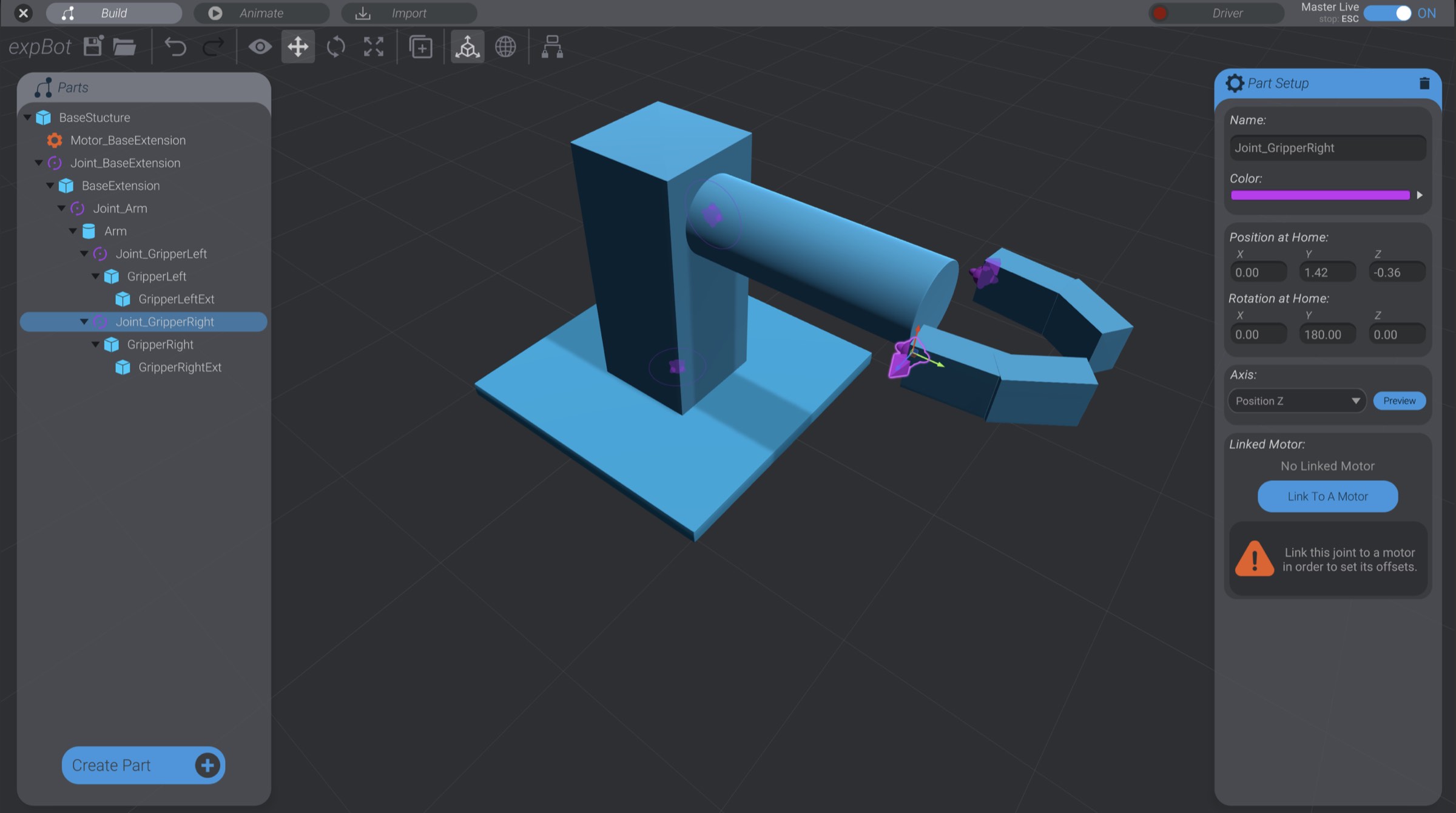 Screenshot: Create the gripper