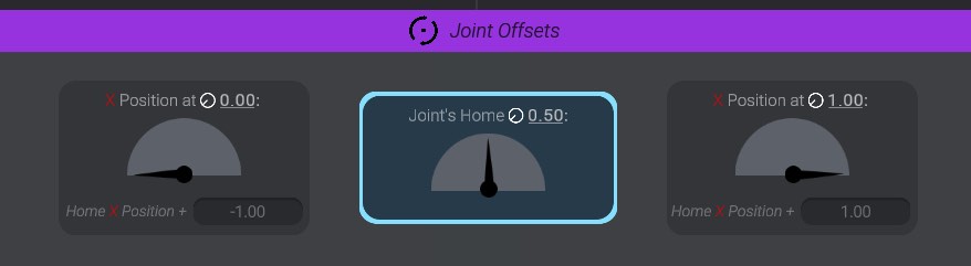 Screenshot: Configuring a joint’s offsets
