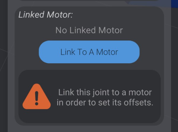 Screenshot: Link a joint with a motor
