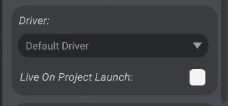 Screenshot: Motor Driver and Live On Launch