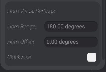 Screenshot: Motor Horn Visual Settings