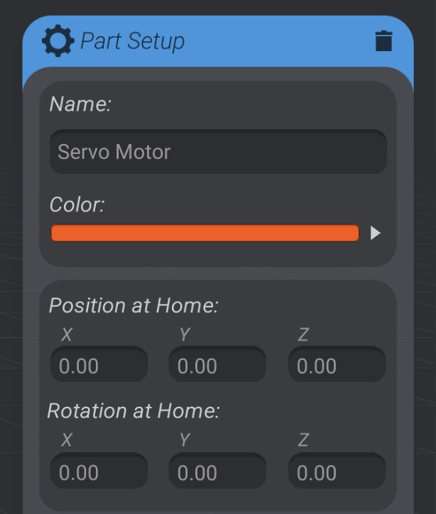 Screenshot: Motor setup