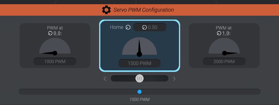 Screenshot: Servo PWM configuration