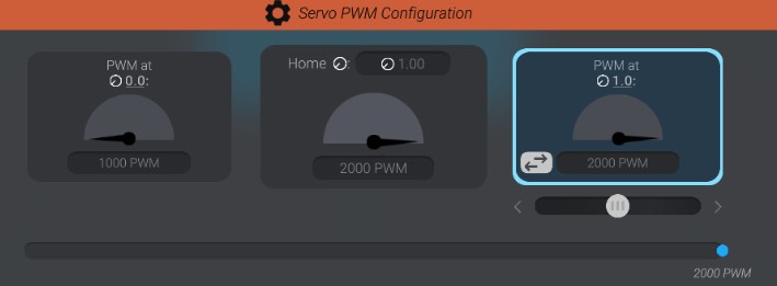 Screenshot: Servo PWM configuration