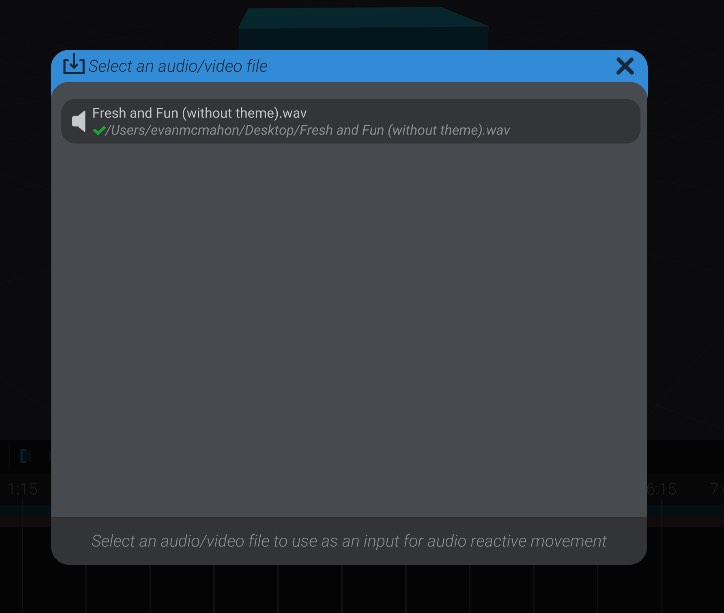 Screenshot: Creating Audio Reactive Animations