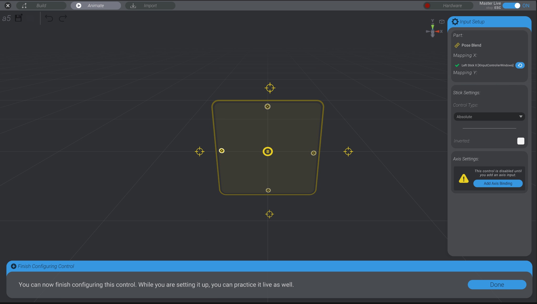 Screenshot: Unique settings for 2D Pose Blends