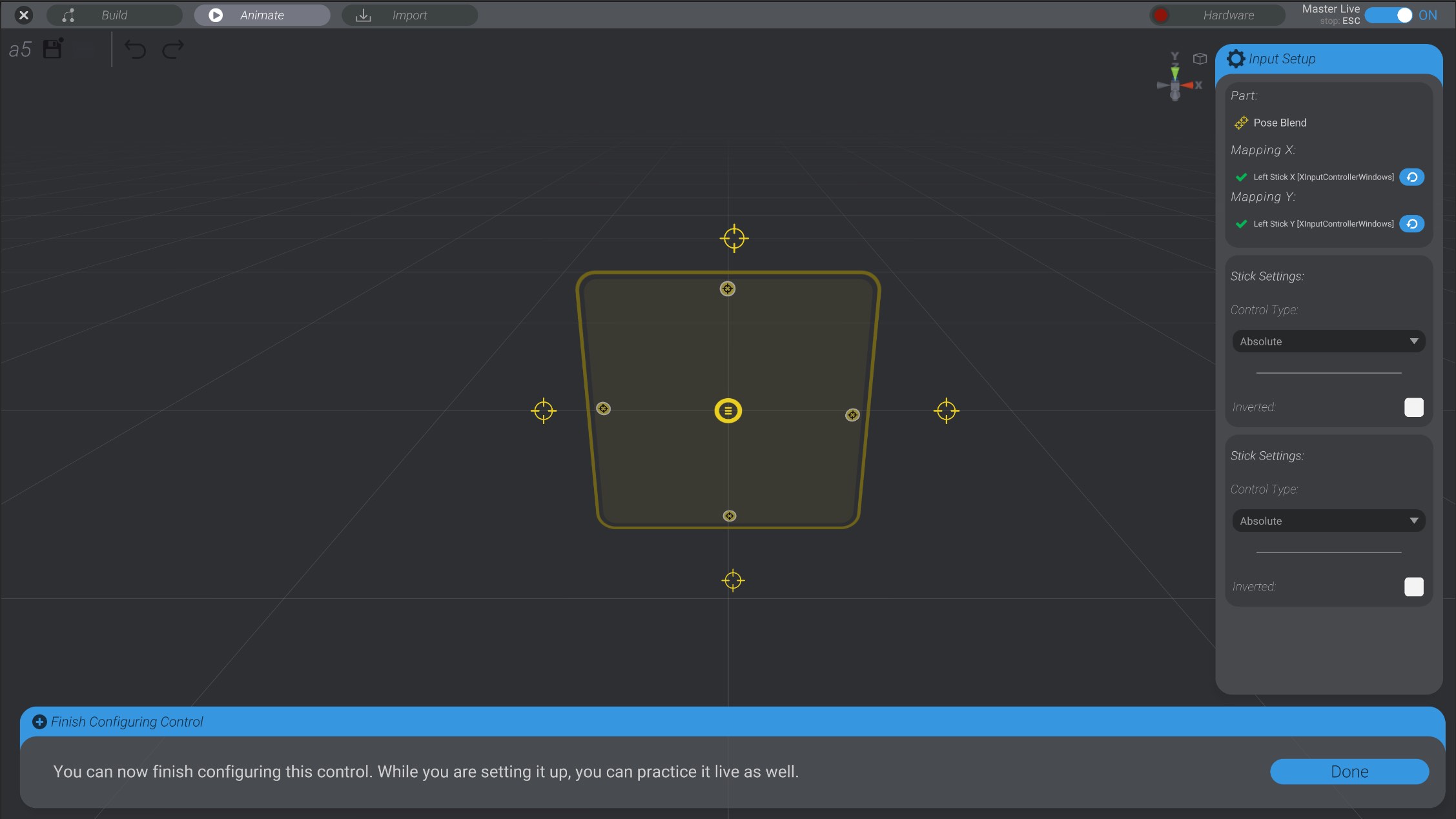 Screenshot: Unique settings for 2D Pose Blends