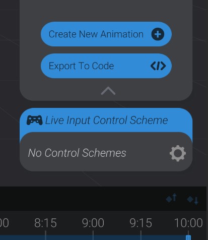 Screenshot: Getting started and setting up a Control Scheme
