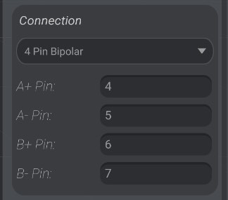 Screenshot: Stepper Motor Connection