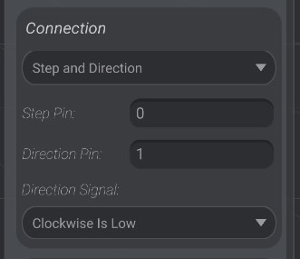 Screenshot: Stepper Motor Connection