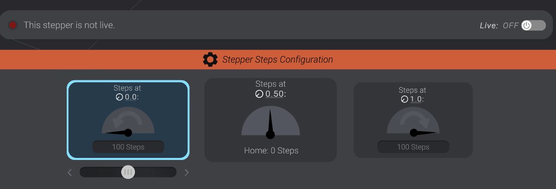 Screenshot: Configuring Stepper Motor Steps