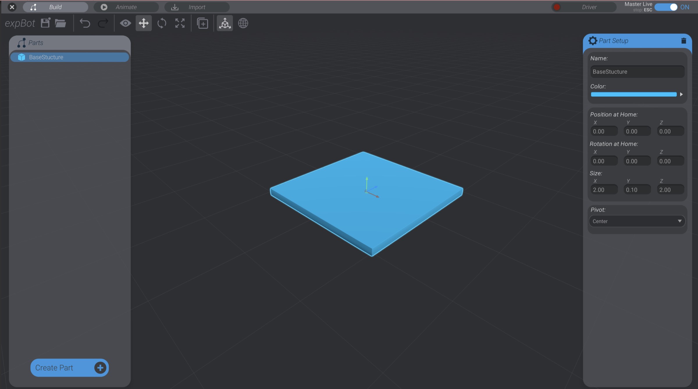 Screenshot: How to create structure - Creating the base