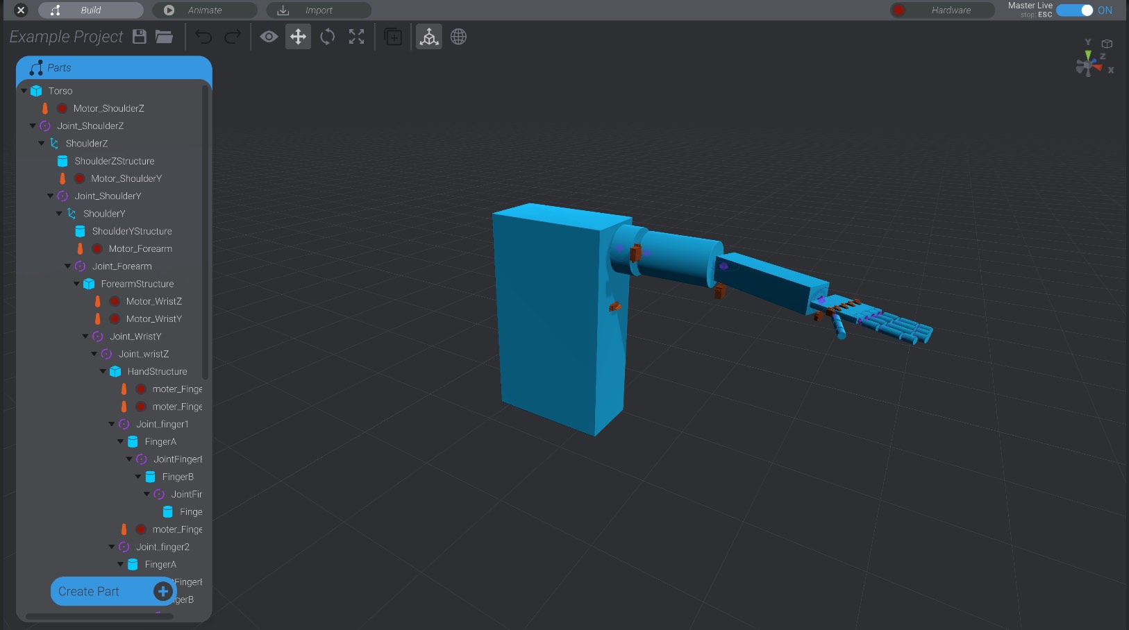 Screenshot: Camera Cube and Projection Switching