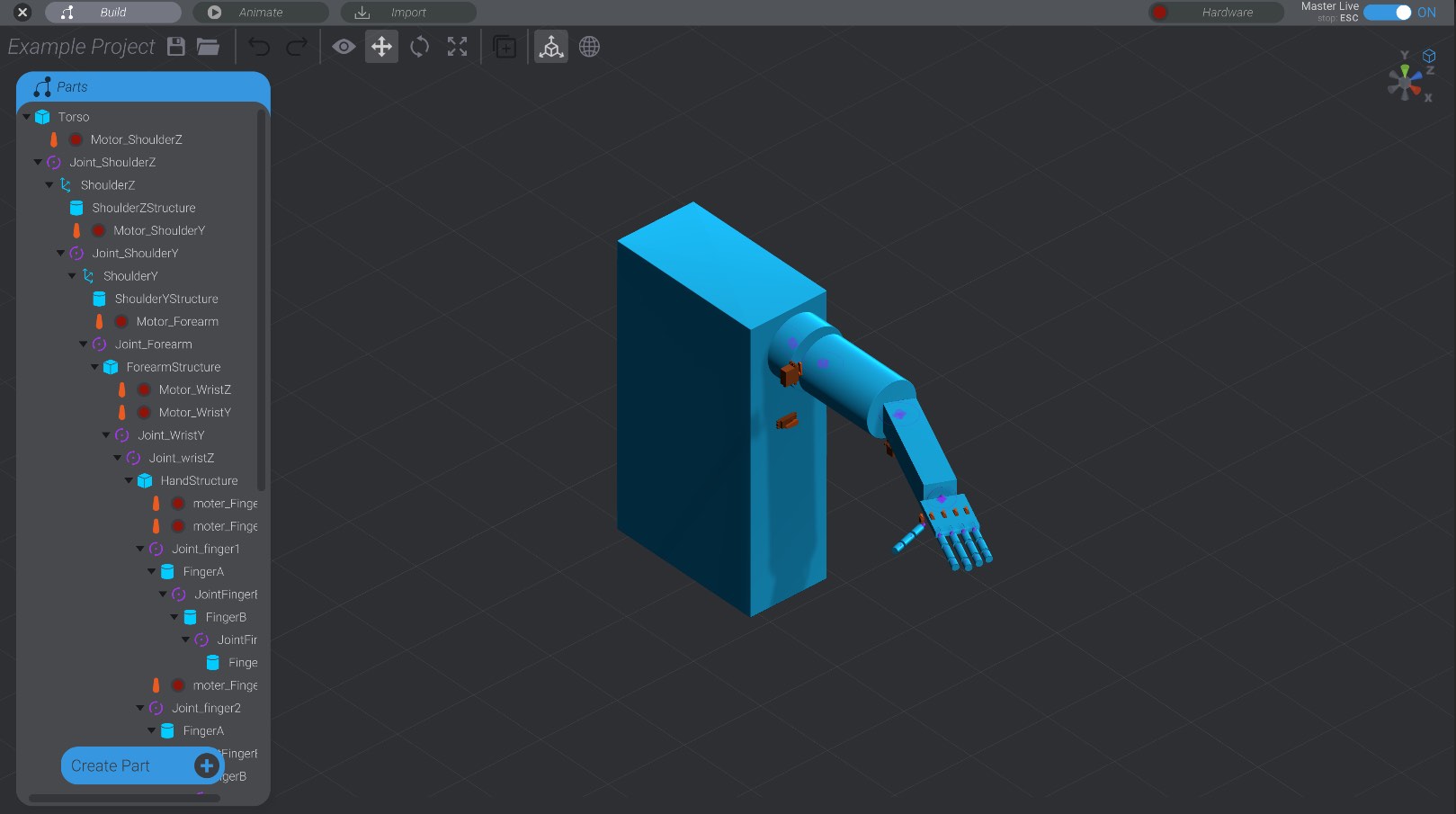 Screenshot: Camera Cube and Projection Switching
