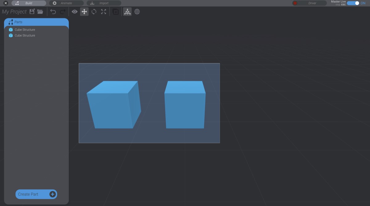 Screenshot: Selecting and Deselecting Parts