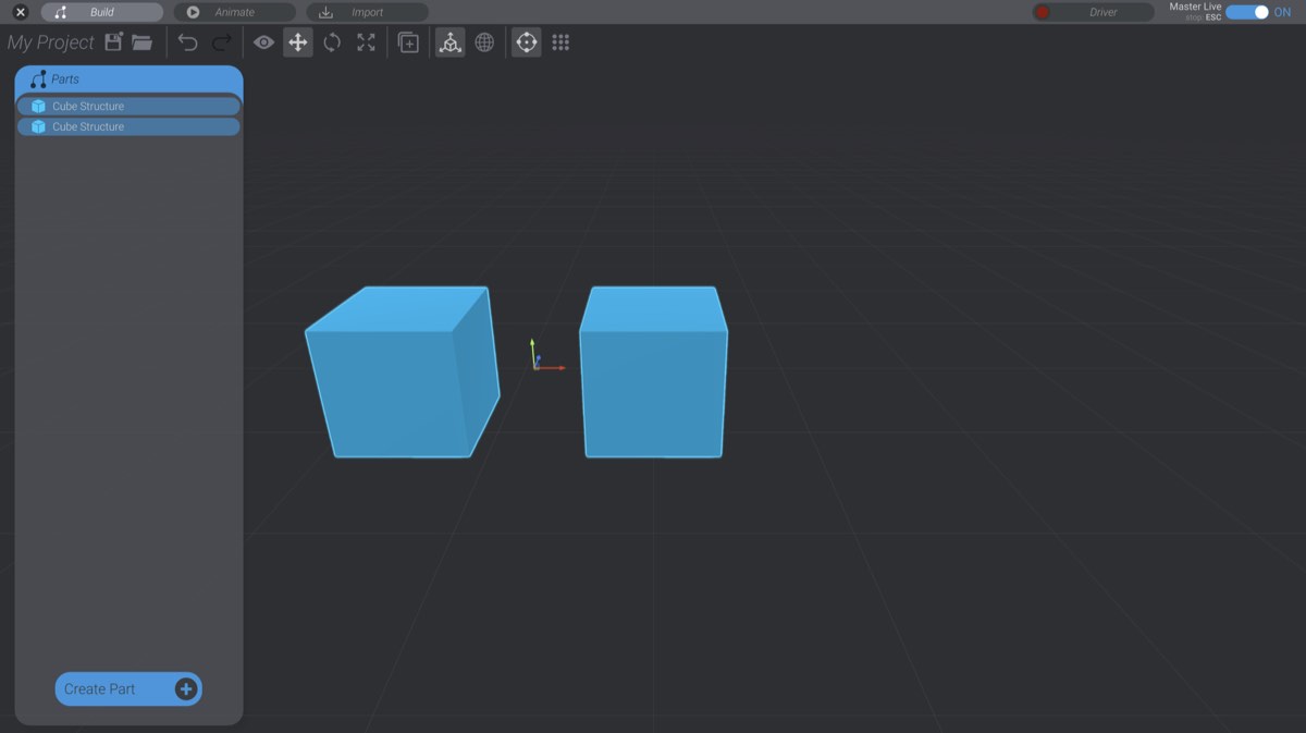 Screenshot: Selecting and Deselecting Parts